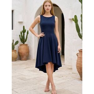 ☔️💜City Triangles Blue Vback Hi-Low Sleeveless Dress Size 3